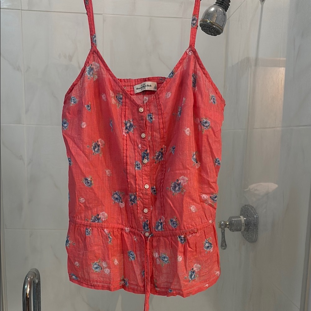 Abercrombie & Fitch Red Floral Camisole